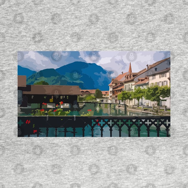 Interlaken Scene Painting by gktb